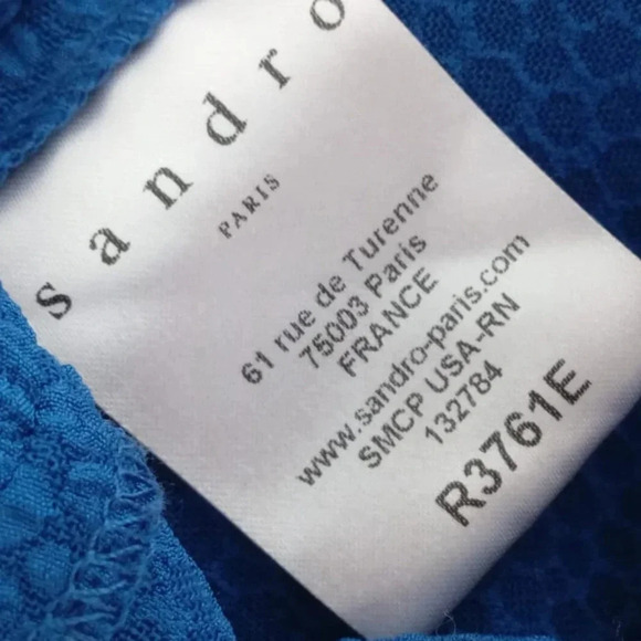 Sandro Paris Mini Blue  Dress Size 1 - Picture 4 of 6